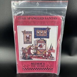Debbie Mum Mumm's the Word Star Spangled Santa's Quilt Wall Hanging Pattern New